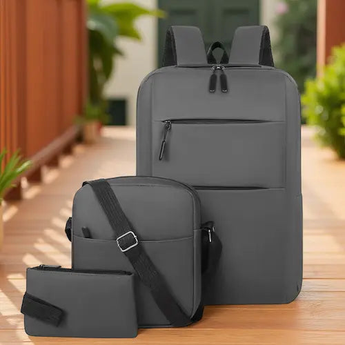 ORGANIZACIÓN INTELIGENTE - MOCHILA CON CARGA USB + BOLSO + CARTUCHERA