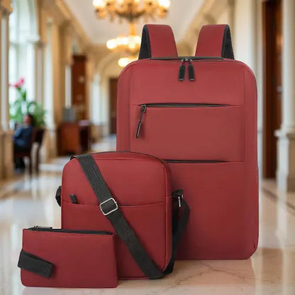 ORGANIZACIÓN INTELIGENTE - MOCHILA CON CARGA USB + BOLSO + CARTUCHERA