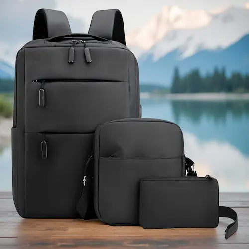 ORGANIZACIÓN INTELIGENTE - MOCHILA CON CARGA USB + BOLSO + CARTUCHERA