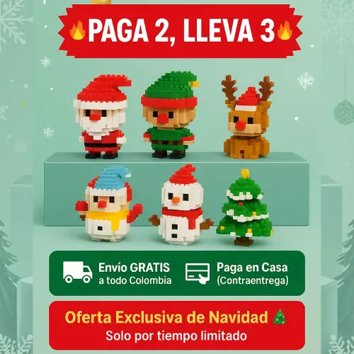 Set de Bloques Navideños 3D para Armar y Coleccionar