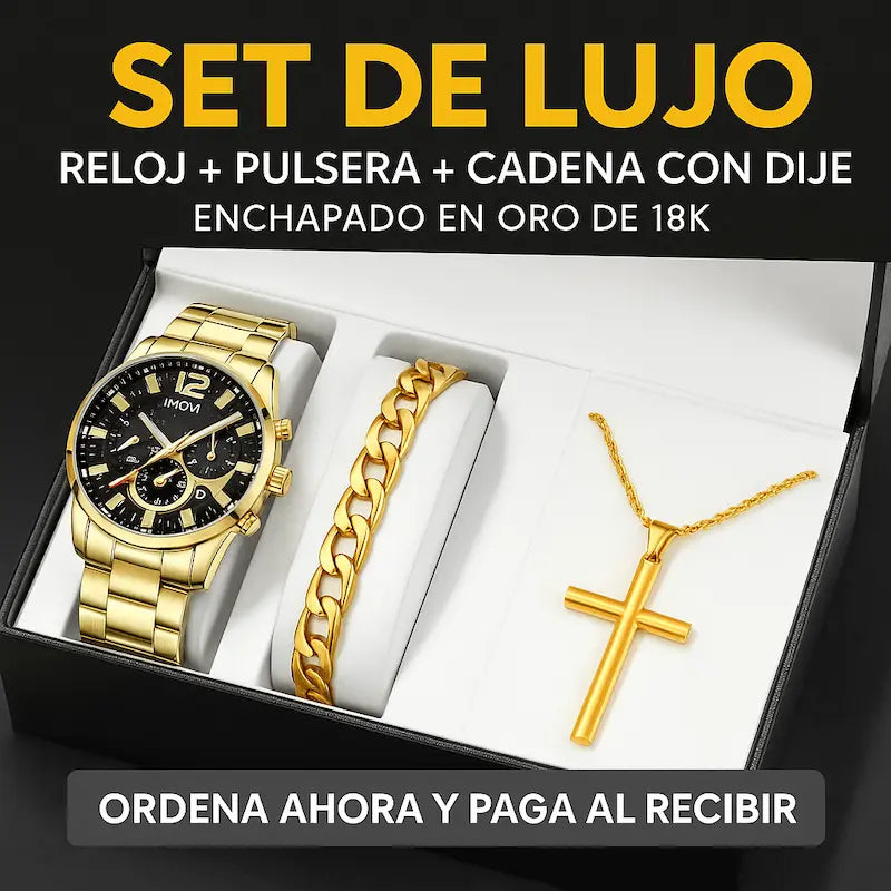 Set de Lujo Edicion Limitada – Reloj + Pulsera + Cadena