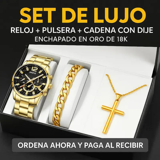 Set de Lujo Edicion Limitada – Reloj + Pulsera + Cadena