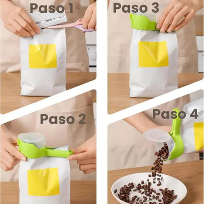 CLIPPOUR™- Manten tus Alimentos Frescos y la Cocina Organizada