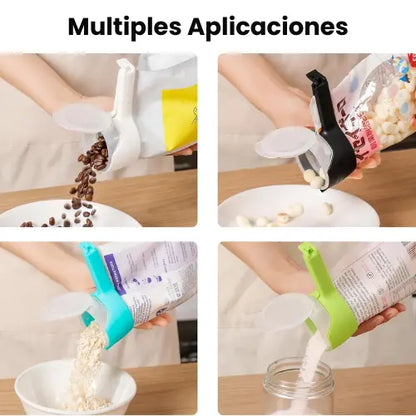 CLIPPOUR™- Manten tus Alimentos Frescos y la Cocina Organizada