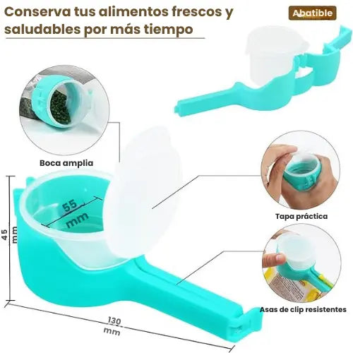 CLIPPOUR™- Manten tus Alimentos Frescos y la Cocina Organizada