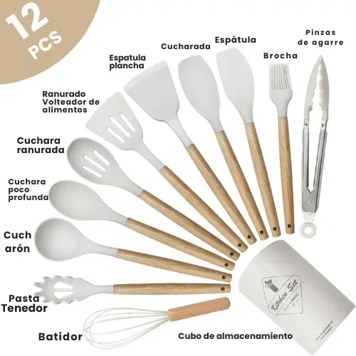 Set de Cocina de Lujo con Silicona Antirayones