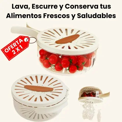 Escurridor Hermetico 3 en 1 para Frutas y Verduras - MAXIFRESH™
